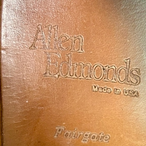 ALLEN EDMONDS Fairgate Brown Leather Lace Up Derby sz 8D Dress Shoe Cap Toe 1351 - Picture 7 of 11